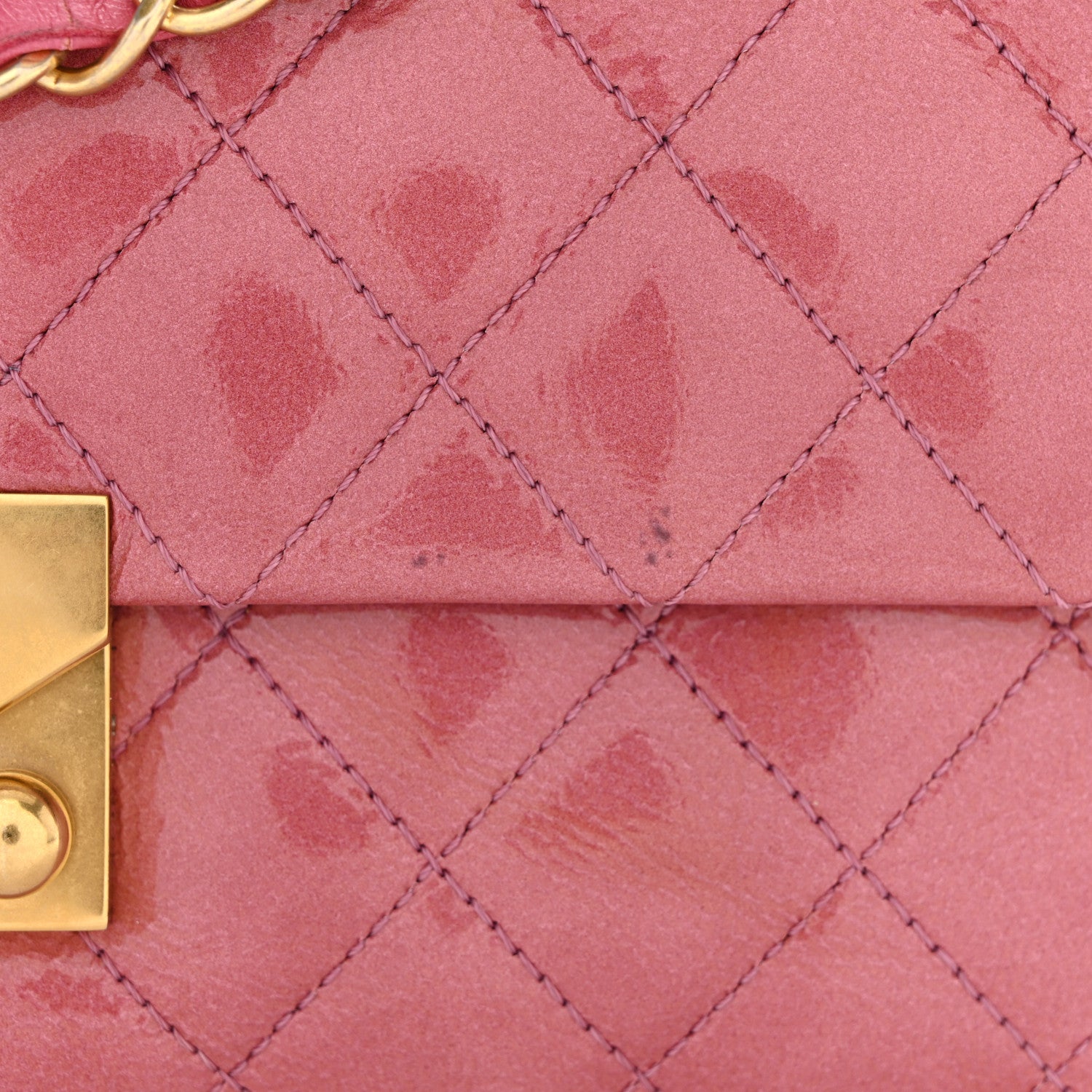 Chanel Patent Goatskin Quilted Small 3 Pocket Accordion Flap Pink 11 of 11