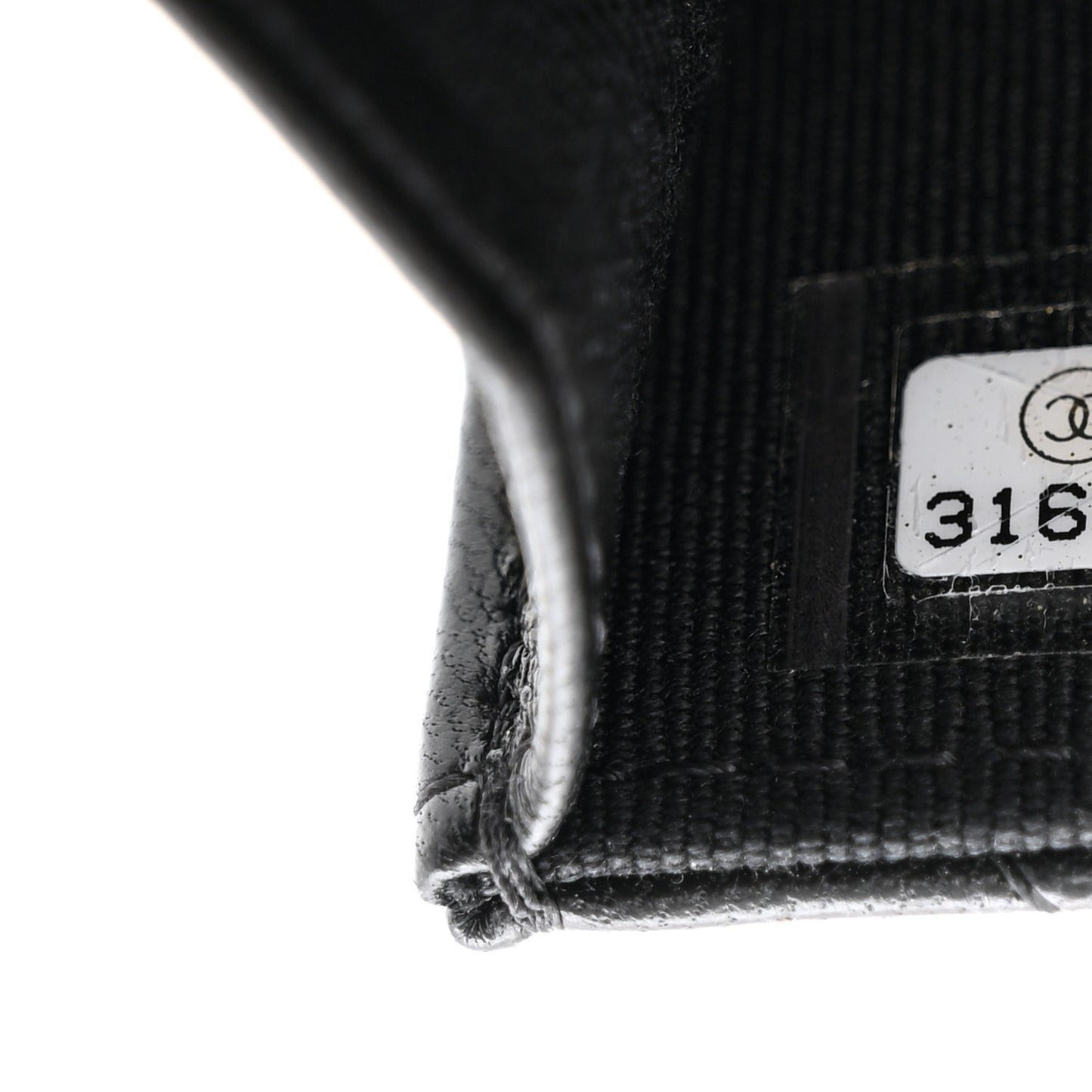 Lambskin Quilted CC Hook Card Holder Black