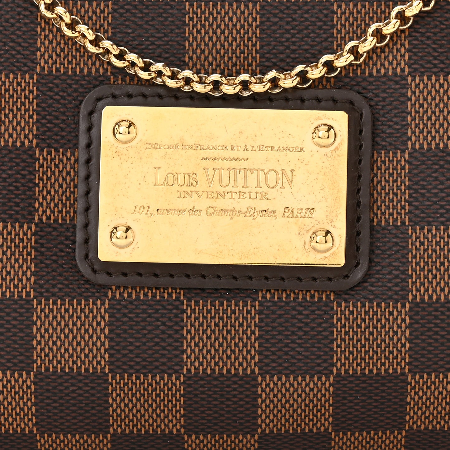LOUIS VUITTON Damier Ebene Eva Clutch