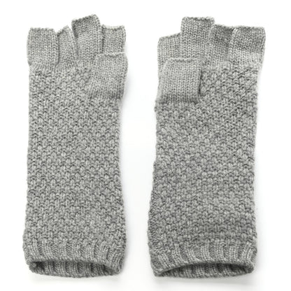 Chanel Cashmere CC Fingerless Gloves Grey 2 of 4