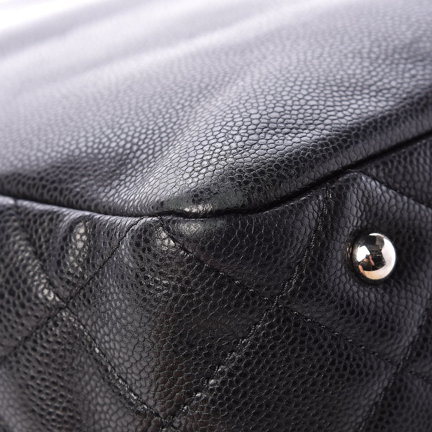 Soft Caviar Large Timeless CC Shopping Tote Black