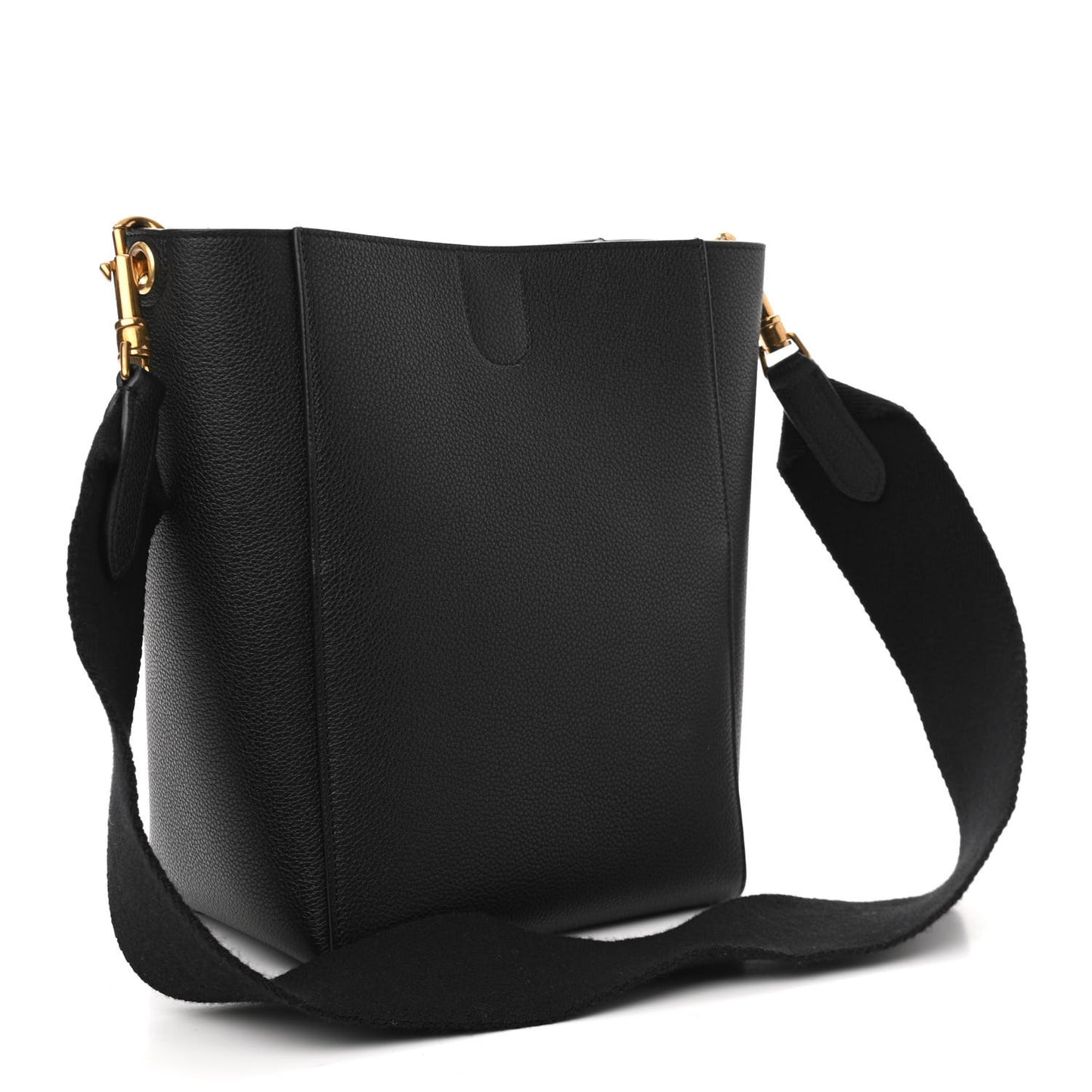 Soft Grained Calfskin Small Sangle Bucket Bag Black