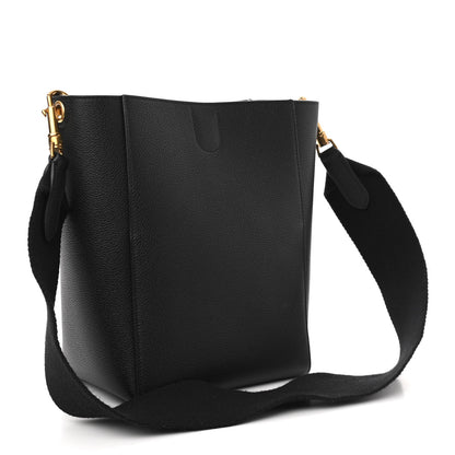 Celine Soft Grained Calfskin Small Sangle Bucket Bag Black 3 of 9