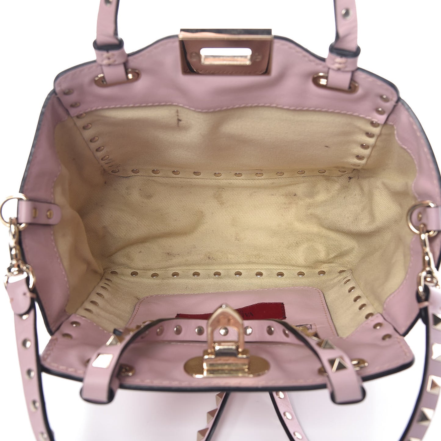 Vitello Mini Rockstud Tote Water Rose