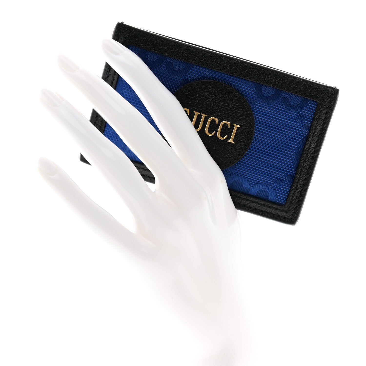 Gucci Econyl Nylon Monogram Off The Grid Card Case Guilted Blue Black 2 of 7