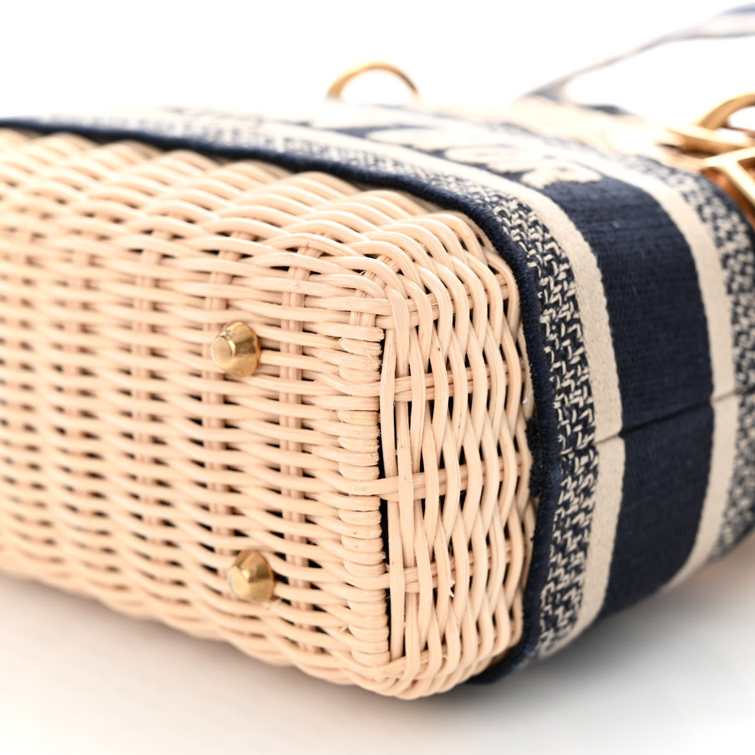 Christian Dior Wicker Oblique Mini Lady Dior Bag Blue 9 of 9