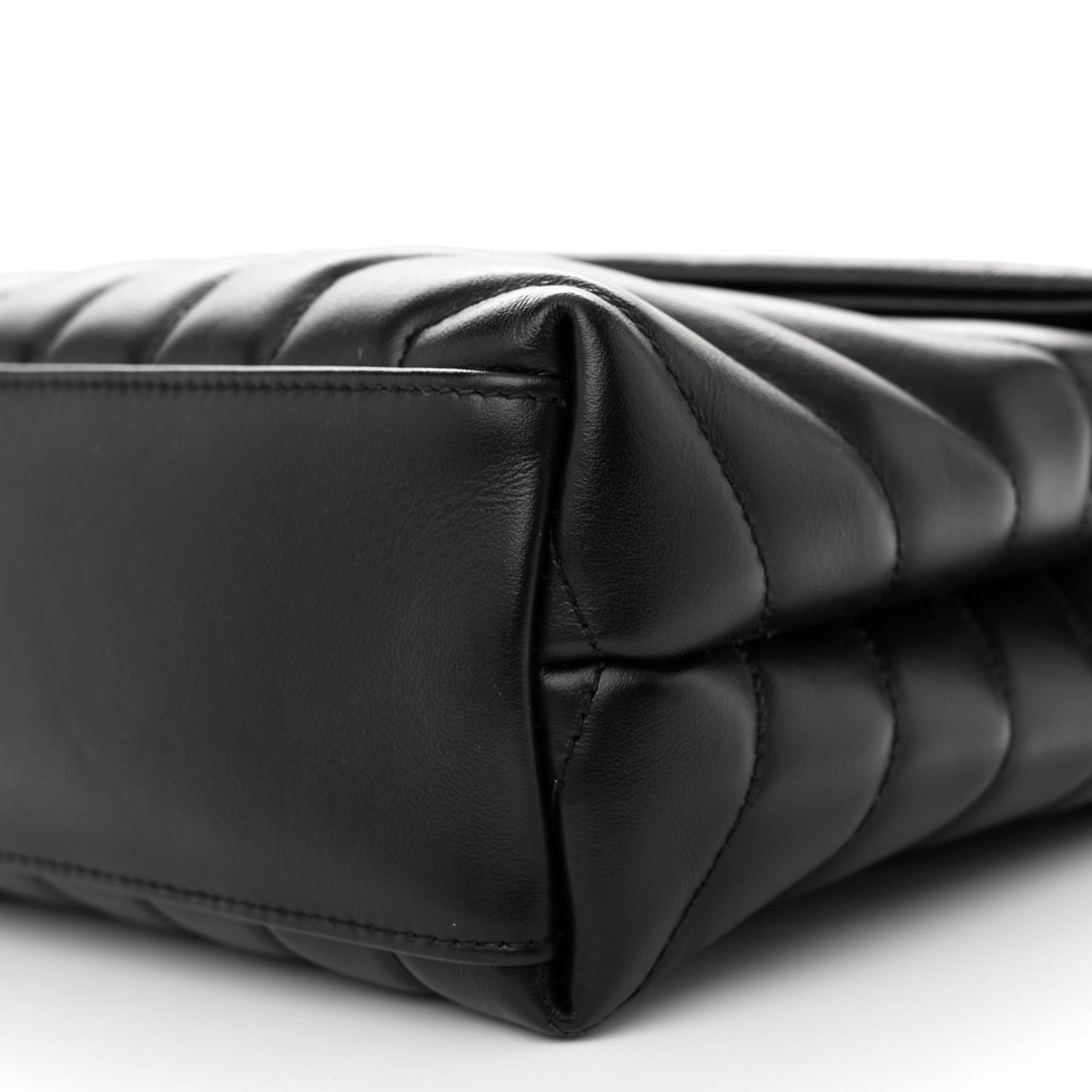 Calfskin Y Quilted Monogram Small Loulou Chain Satchel Black