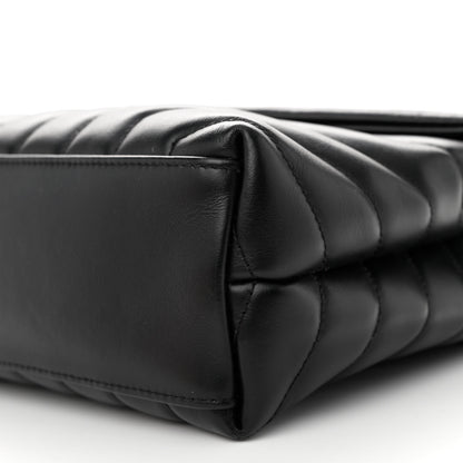 Saint Laurent Calfskin Y Quilted Monogram Small Loulou Chain Satchel Black 10 of 14