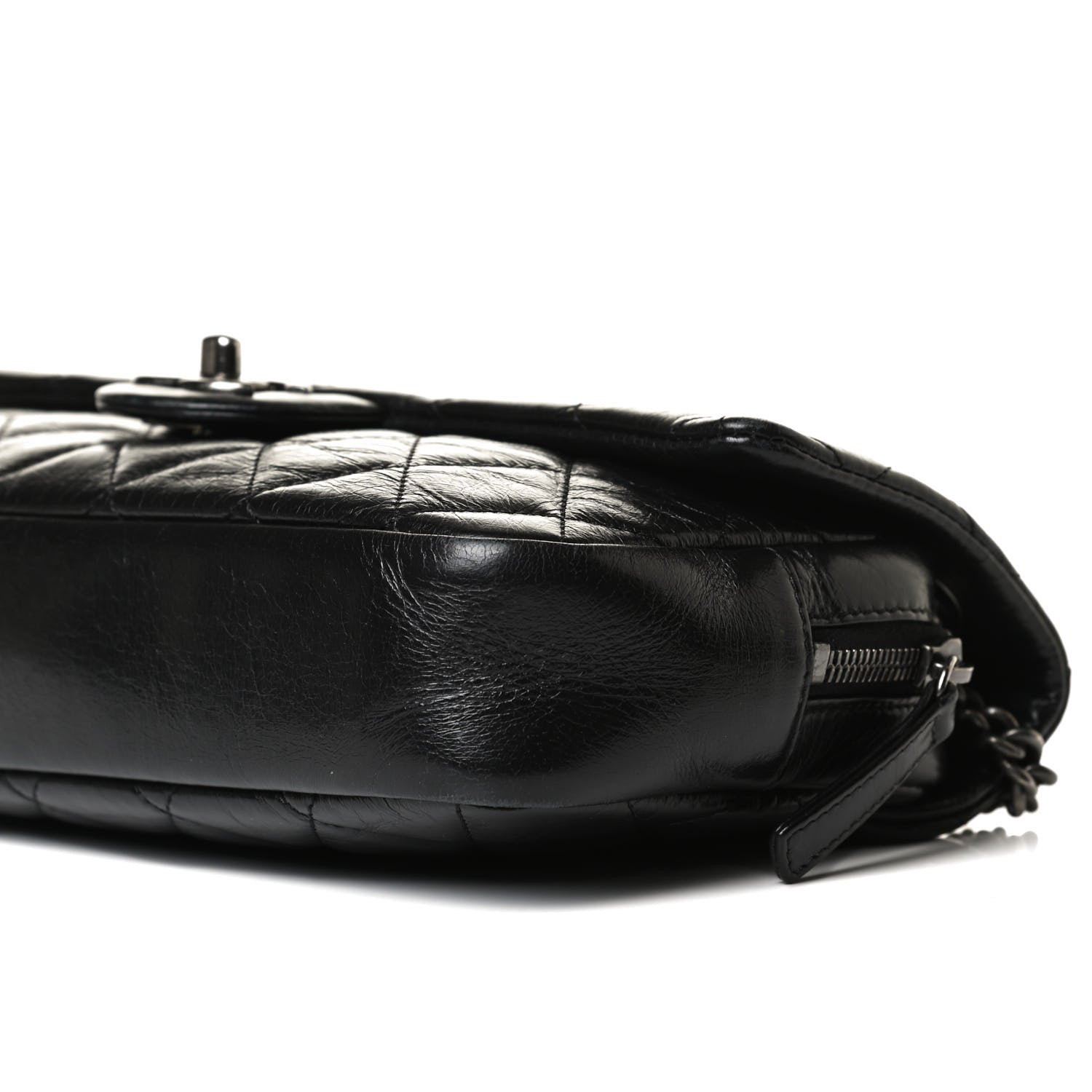 Chanel Glazed Calfskin Medium Duo Color Flap Black 10 of 17