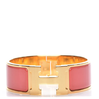 Hermes Enamel Wide Clic Clac H Bracelet PM Rouge Corail 1 of 5