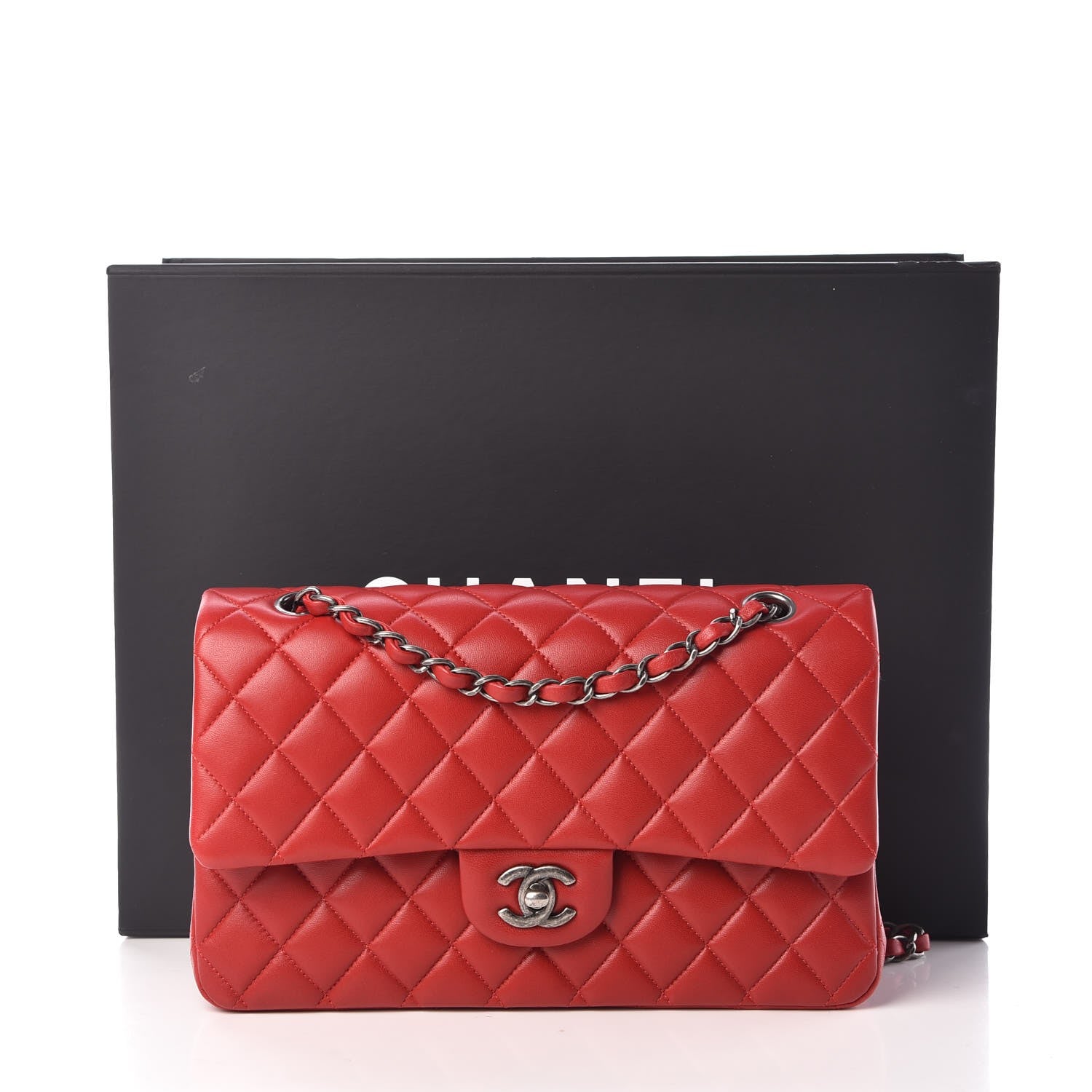 Chanel Lambskin Quilted Medium Double Flap Red 8 of 8