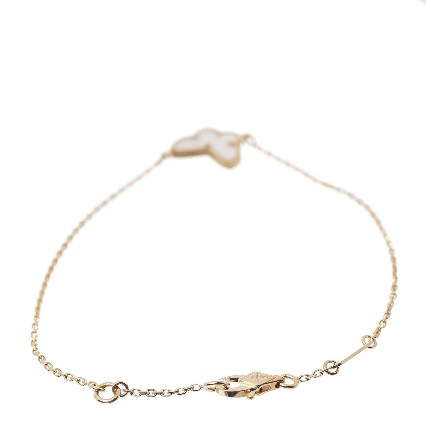 18K Yellow Gold Mother of Pearl Sweet Alhambra Butterfly Bracelet