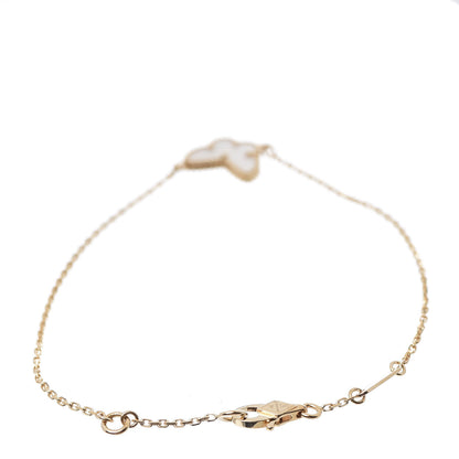 Van Cleef & Arpels 18K Yellow Gold Mother of Pearl Sweet Alhambra Butterfly Bracelet 3 of 7