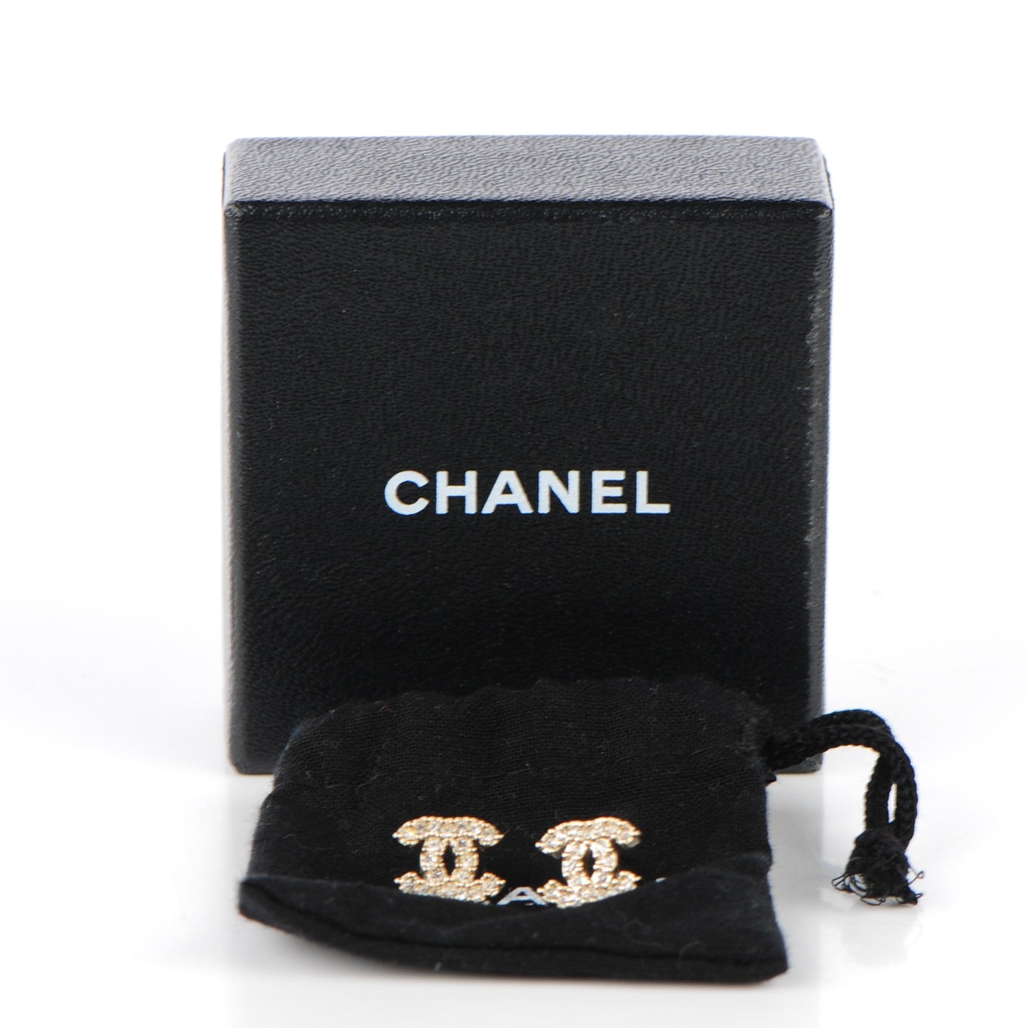 Chanel Crystal Timeless CC Earrings Gold 5 of 5