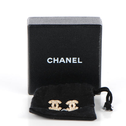 Chanel Crystal Timeless CC Earrings Gold 5 of 5