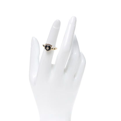 Gucci 18K Yellow Gold Onyx Diamond Le Marché Des Merveilles Feline Ring 49 4.75 2 of 6