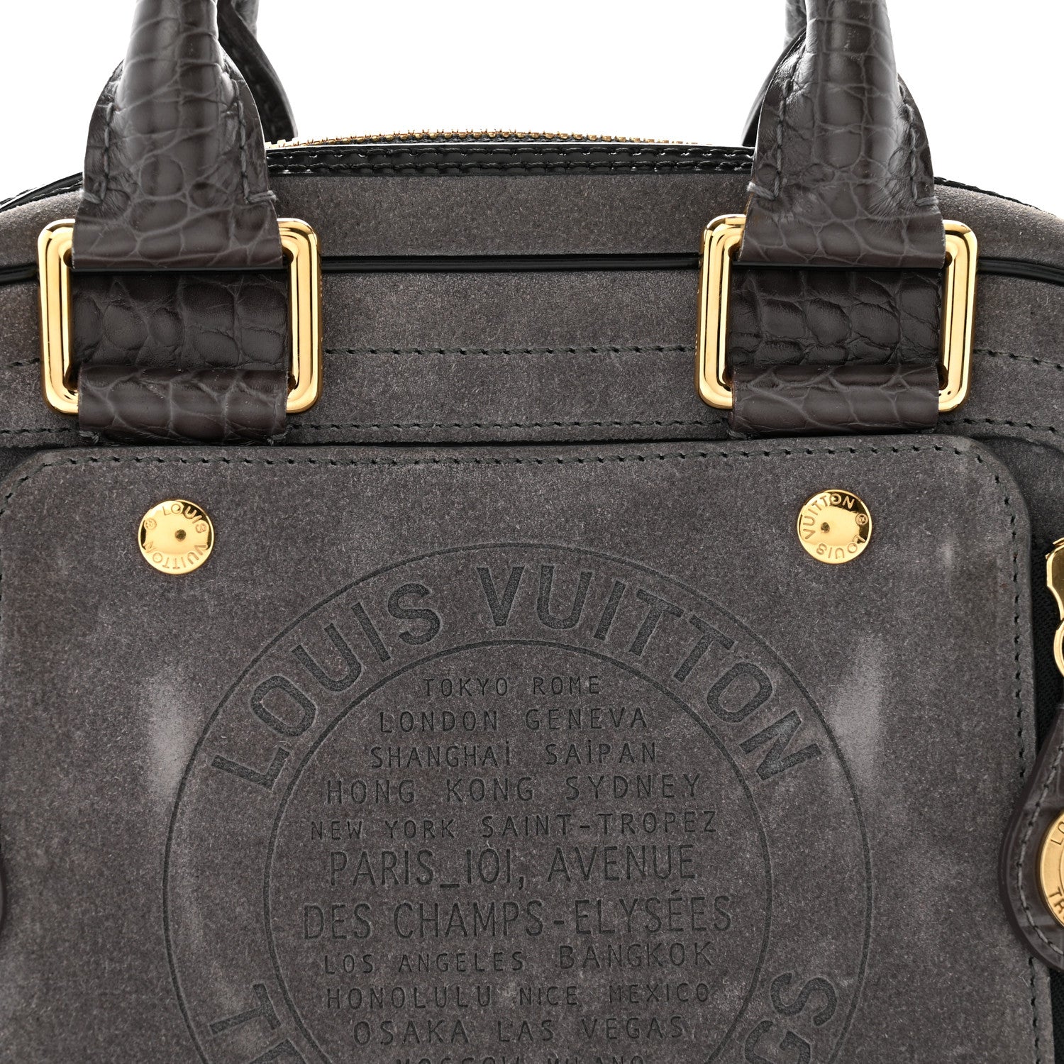 Louis Vuitton Havane Stamped Trunk Bowler PM Gray 7 of 11