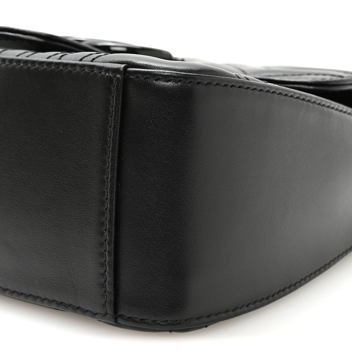 Gucci Calfskin Matelasse Monochrome GG Marmont Top Handle Shoulder Bag Black 10 of 11