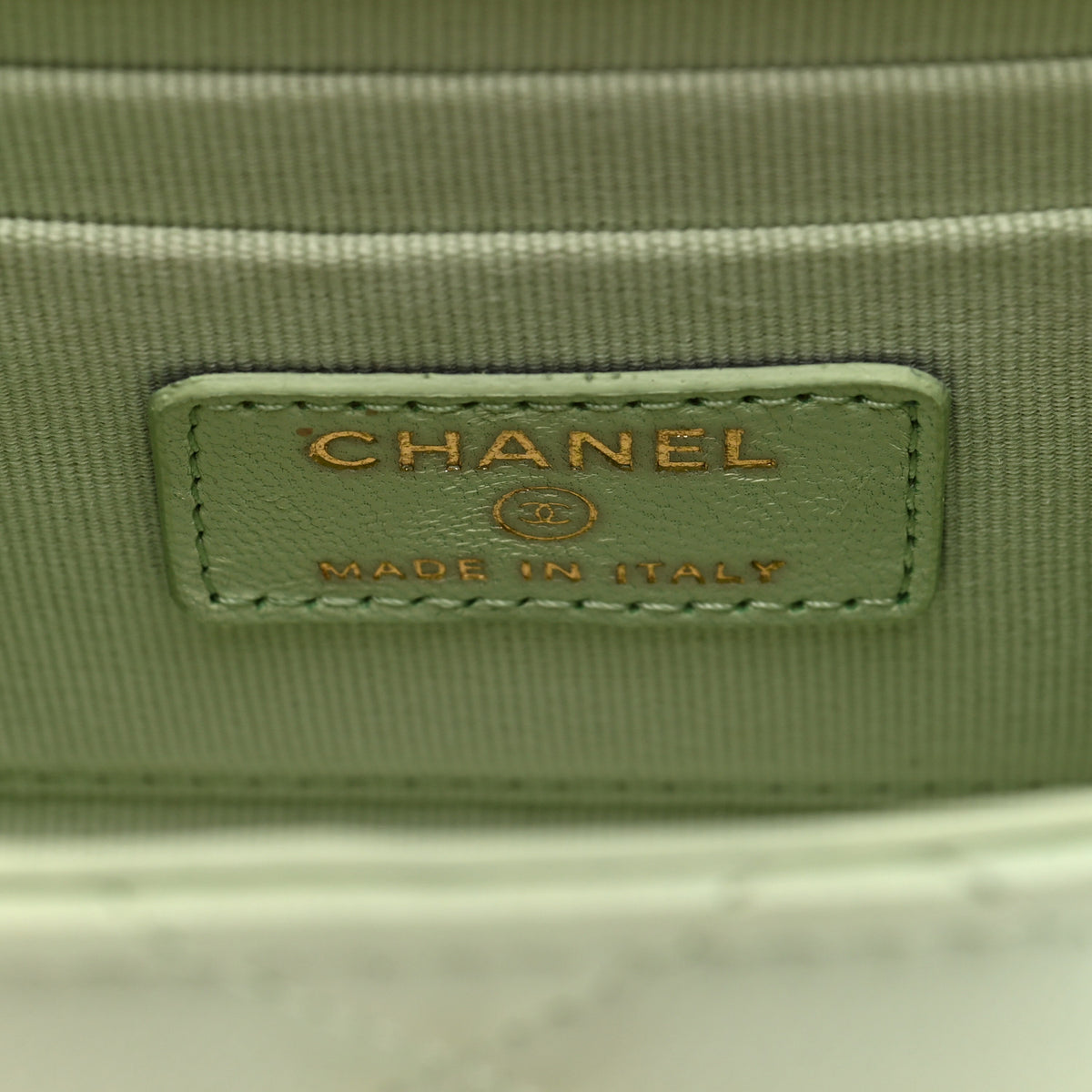Lambskin Quilted Mini Trendy CC Chain Wallet Light Green