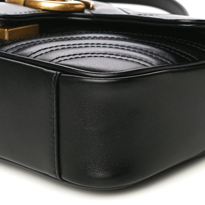 Gucci Calfskin Matelasse Mini GG Marmont Shoulder Bag Black 10 of 13