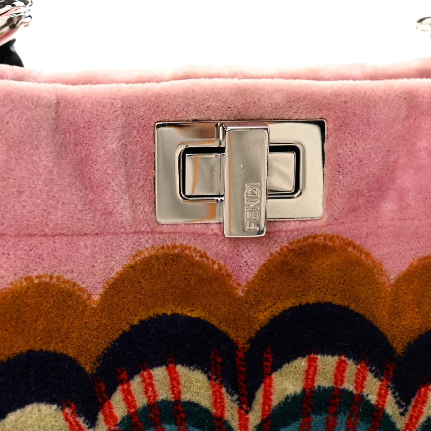 Velvet Embroidered Mini Peekaboo Iconic Satchel Black Multicolor