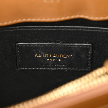 Saint Laurent Calfskin Y Quilted Monogram Small Loulou Chain Satchel Dark Natural 6 of 12