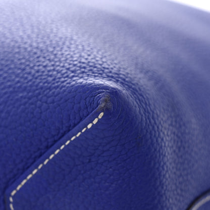 Hermes Taurillon Clemence Double Sens 36 Reversible Tote Graphite Bleu Electrique 10 of 14