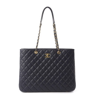 Chanel Caviar Quilted Large CC Shopping Tote Navy 1 of 9