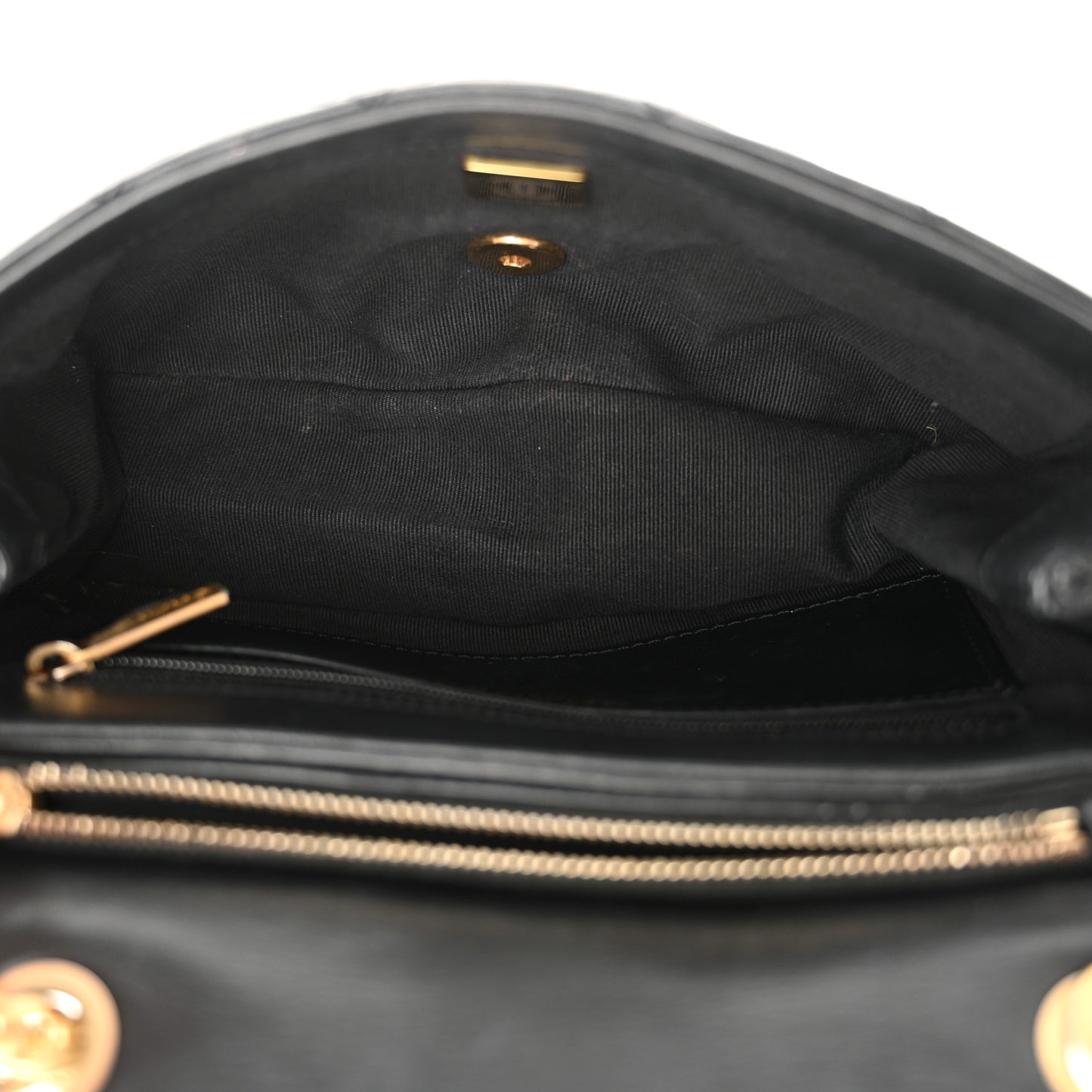 Lambskin Quilted Small Pillow Crush Flap Black