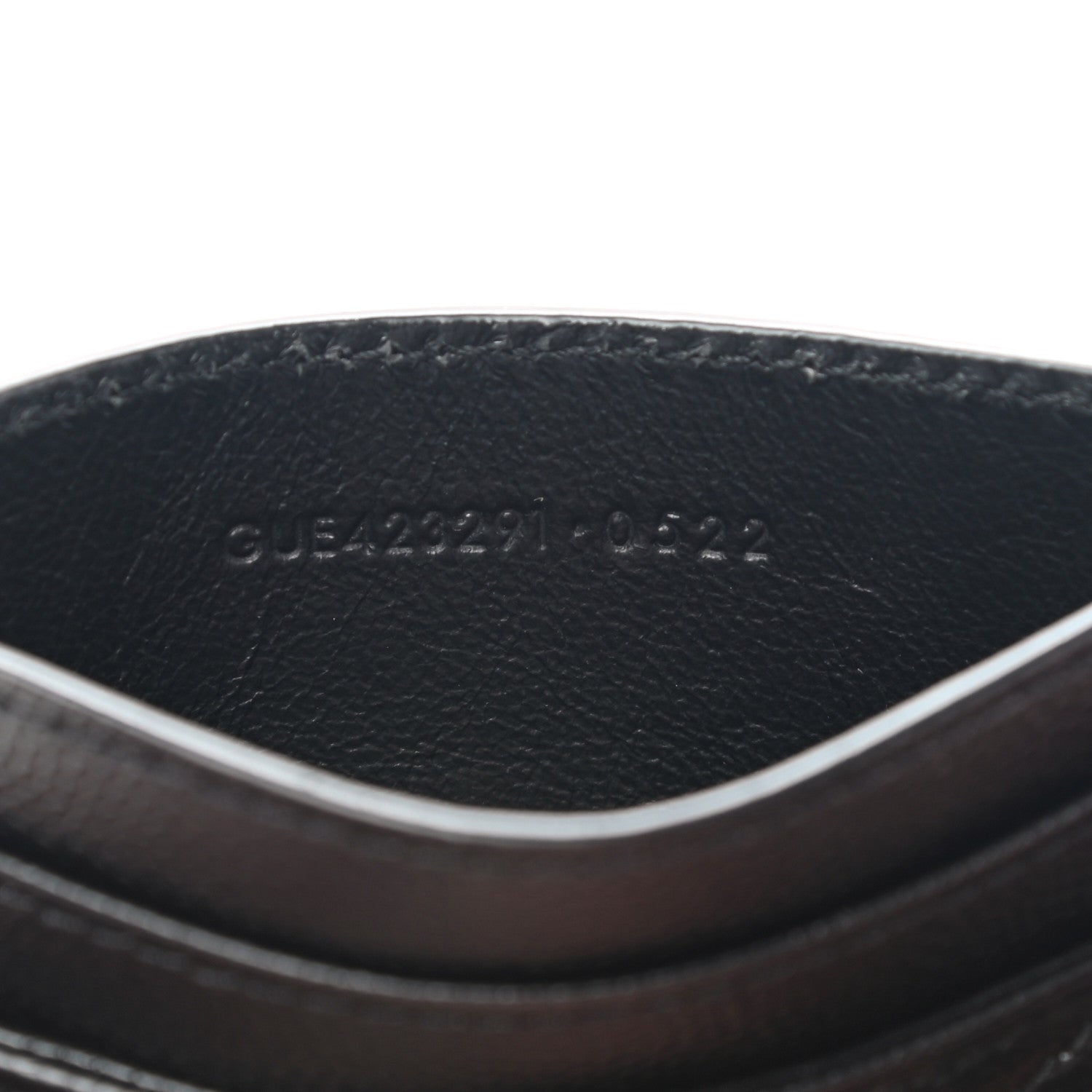 Saint Laurent Grain De Poudre Matelasse Chevron Monogram Credit Card Case Black 7 of 8