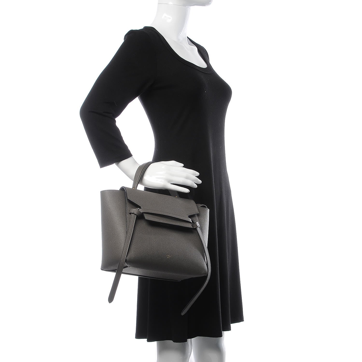 Celine Grained Calfskin Micro Belt Bag Grey 3 of 9