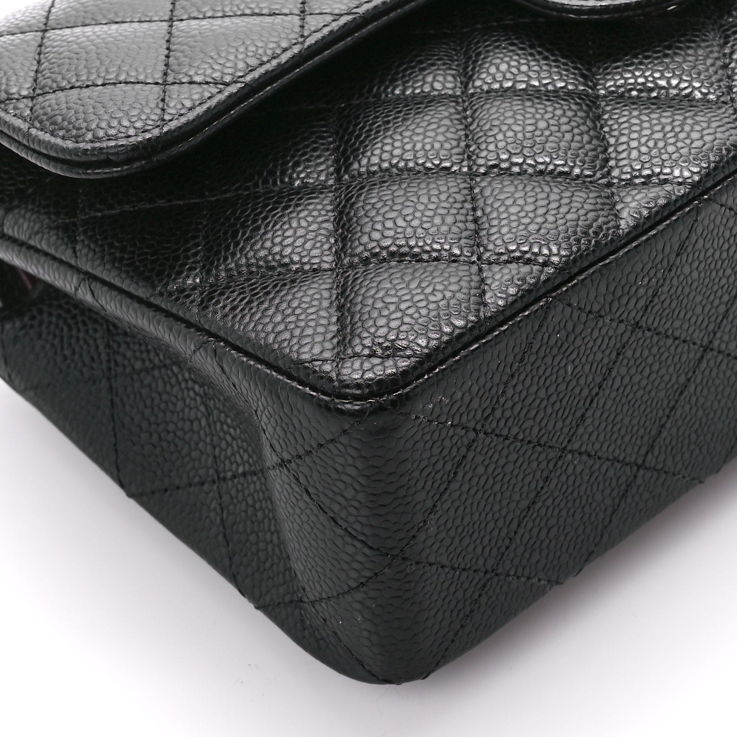 Caviar Quilted Small Double Flap Black