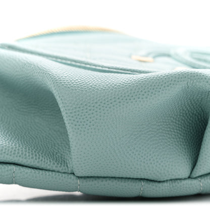 Chanel Caviar Quilted Filigree Waist Bag Light Blue 9 of 10