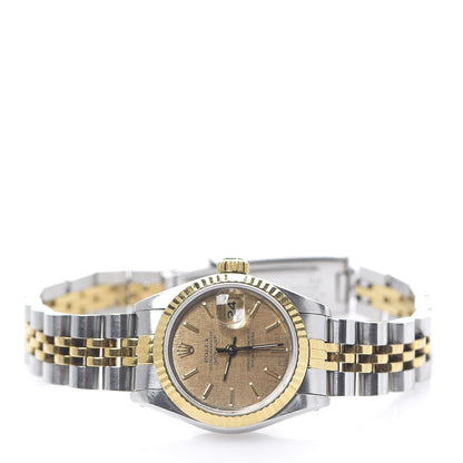 Rolex Stainless Steel 18K Yellow Gold 26mm Oyster Perpetual Datejust Watch Champagne Mosaic 69173 2 of 5