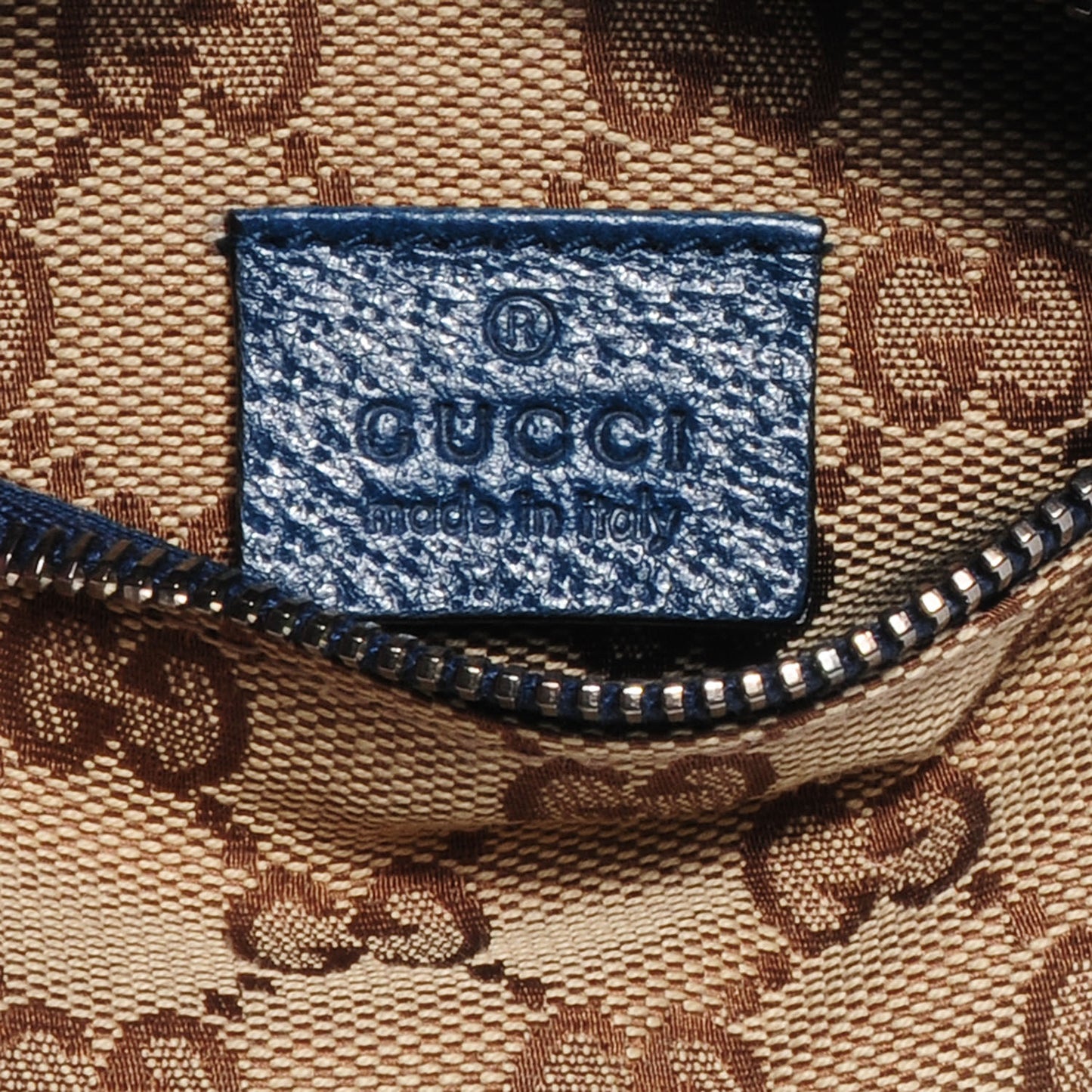 GG Monogram Web Double Pocket Belt Bag Blue