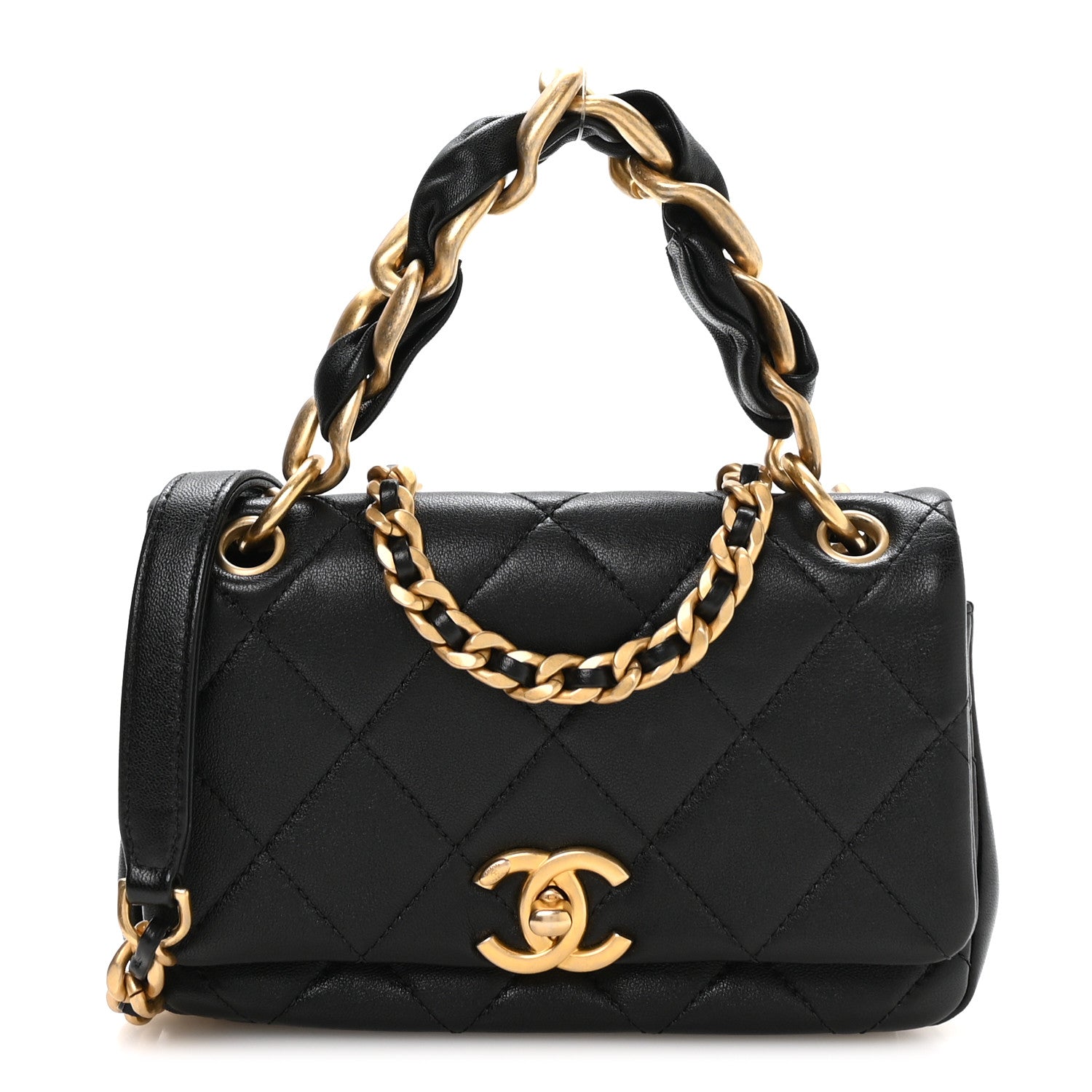 Chanel Shiny Lambskin Small Chain Is More Flap Black 1 of 10