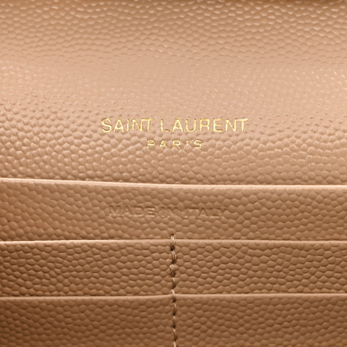 Grain De Poudre Matelasse Chevron Monogram Chain Wallet Dark Beige