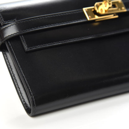 Hermes Box Kelly Longue Wallet Black 6 of 10