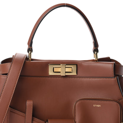 Fendi Vitello Seta Shiny Nappa Medium 3 Pocket Peekaboo Iconic Satchel Rust 12 of 12
