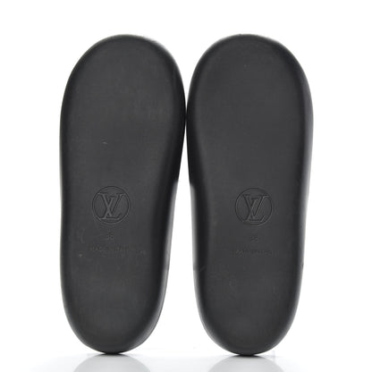 Louis Vuitton Calfskin Logo Sunbath Slide Sandals 38 Black 6 of 9