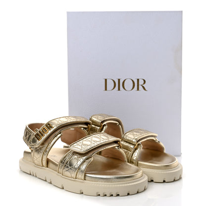 Christian Dior Laminated Sheepskin Cannage Dioract Sandals 39.5 Pale Gold 11 of 11