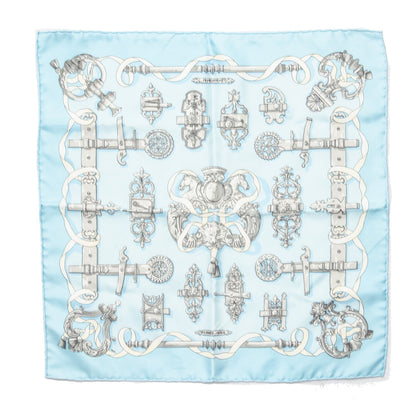 Hermes Silk Ferronnerie Pocket Square Scarf 1 of 3