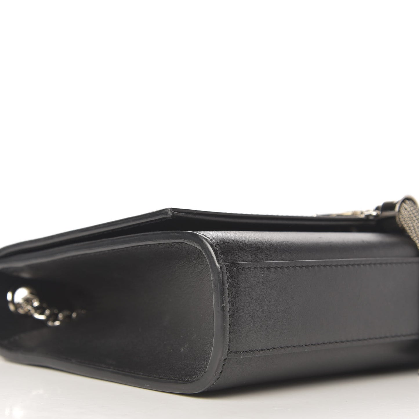 Smooth Calfskin Medium Classic Monogram Kate Tassel Satchel Black