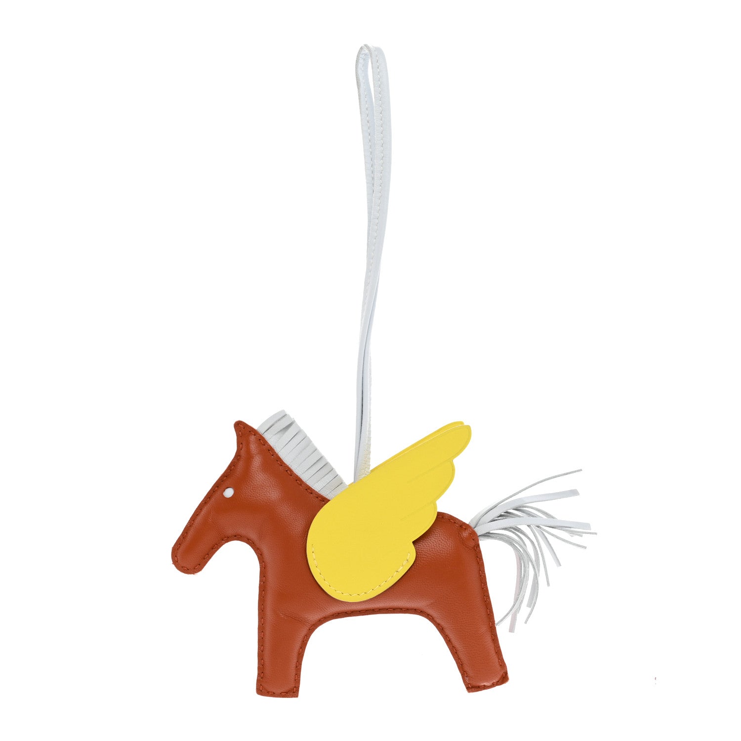Hermes Milo Lambskin Grigri Rodeo Pegase Horse Bag Charm MM Cornaline 1 of 7