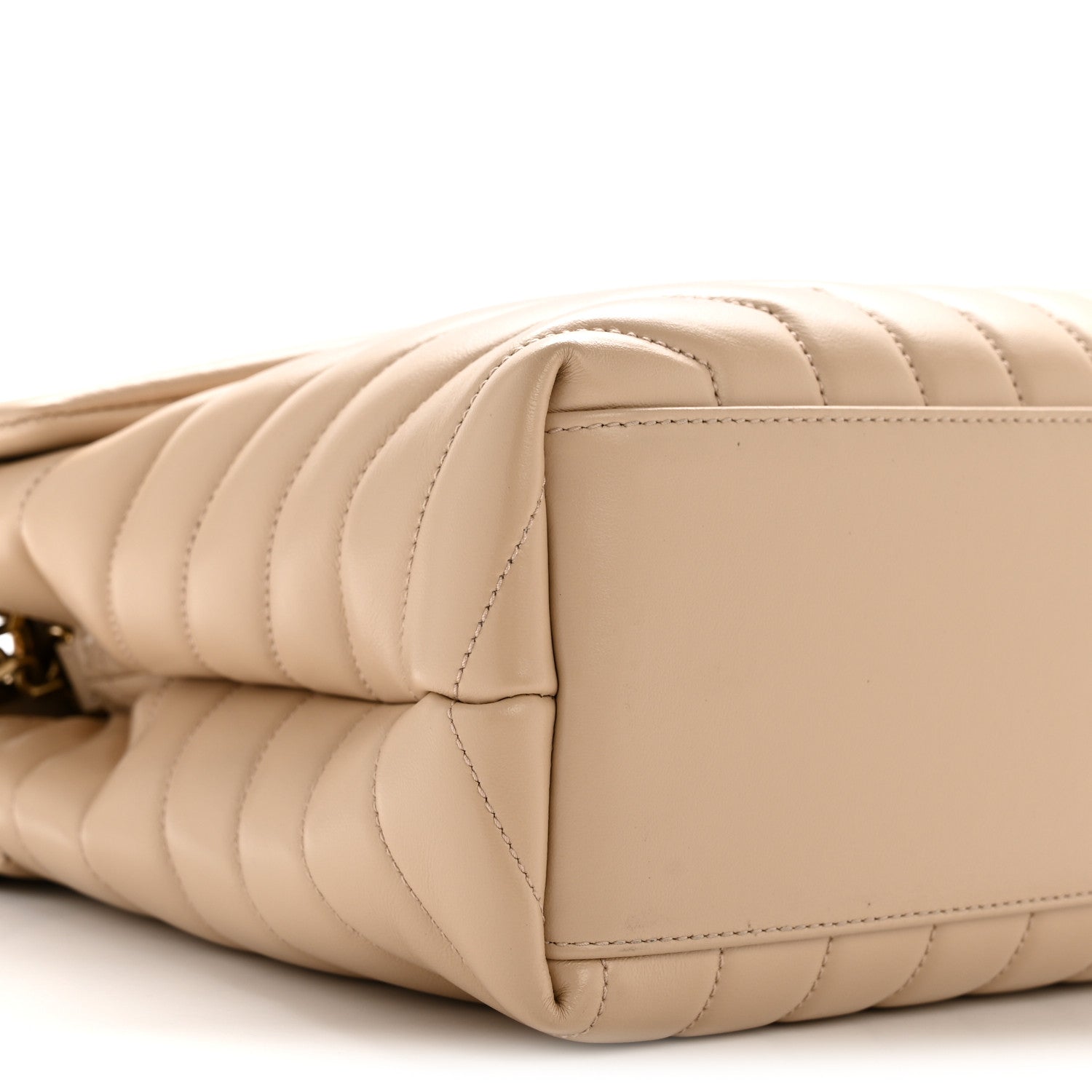 Saint Laurent Calfskin Y Quilted Monogram Medium Loulou Chain Satchel Nude Powder 9 of 13