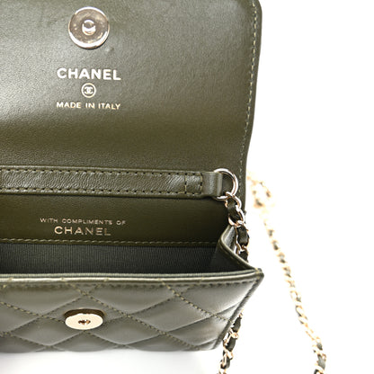 Chanel Lambskin Quilted Clutch With Chain Green 7 of 11