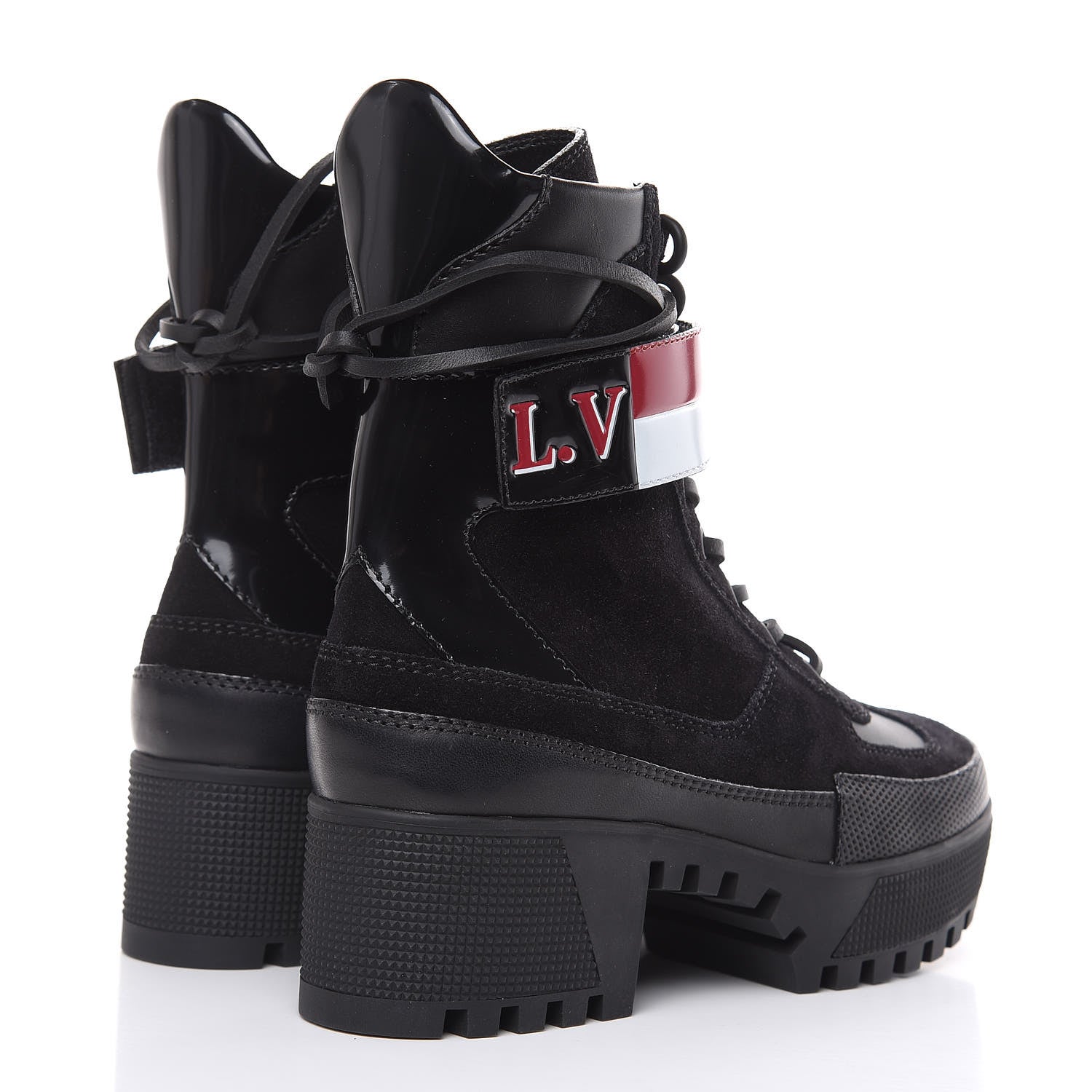 Louis Vuitton Suede Calfskin Laureate Platform Desert Boots 36 Black 4 of 7