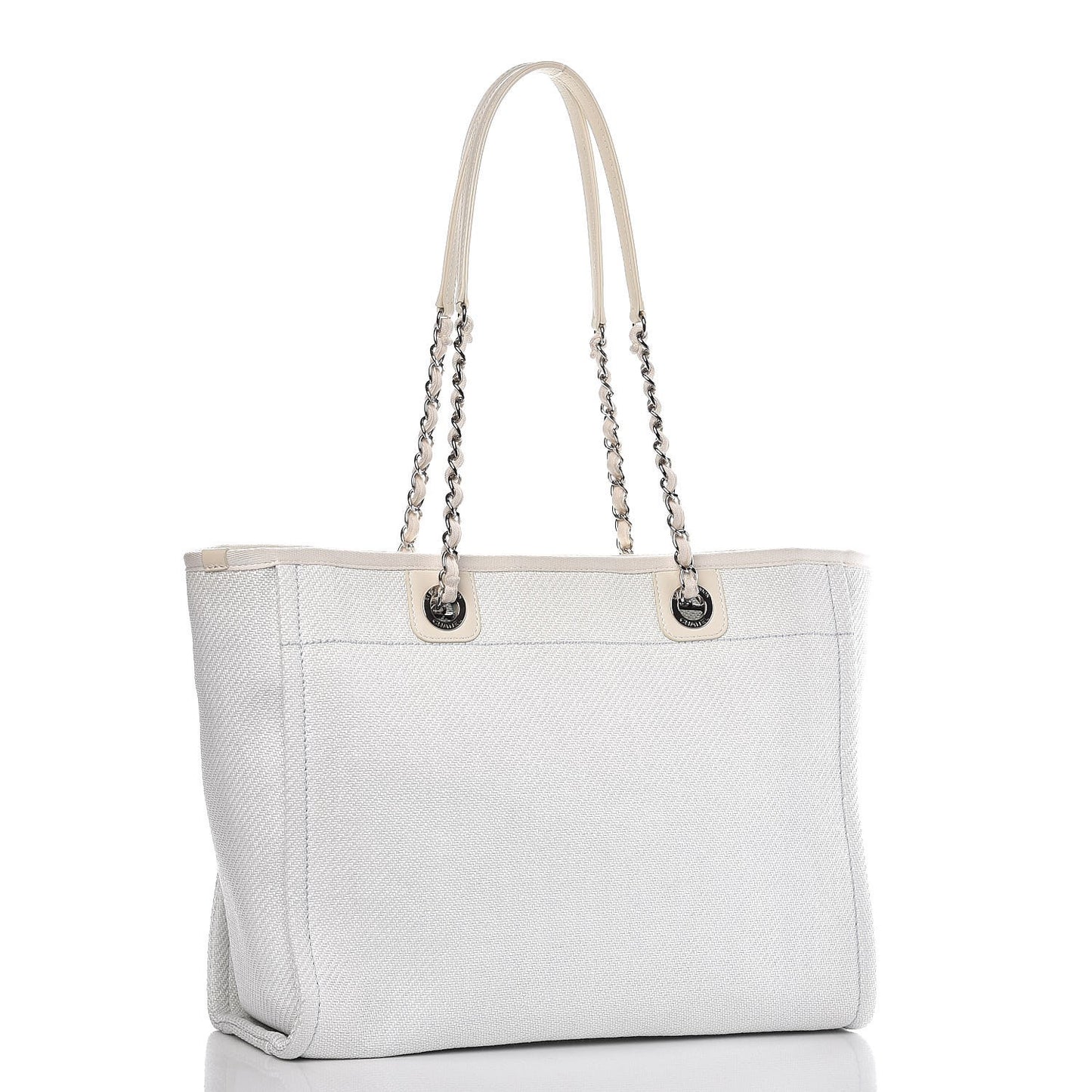 Woven Straw Raffia Small Deauville Tote White