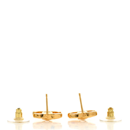Chanel Metal Crystal CC Marquise Earrings Gold 3 of 5