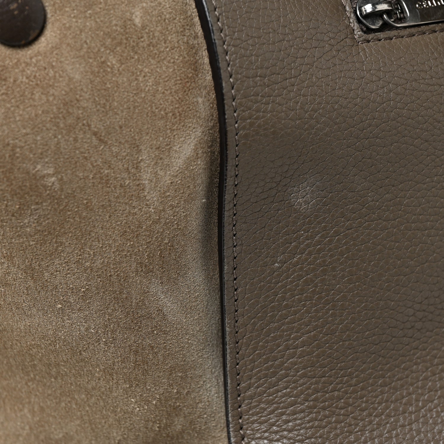 Celine Smooth Calfskin Suede Large Tri-Color Trapeze Brown 19 of 24